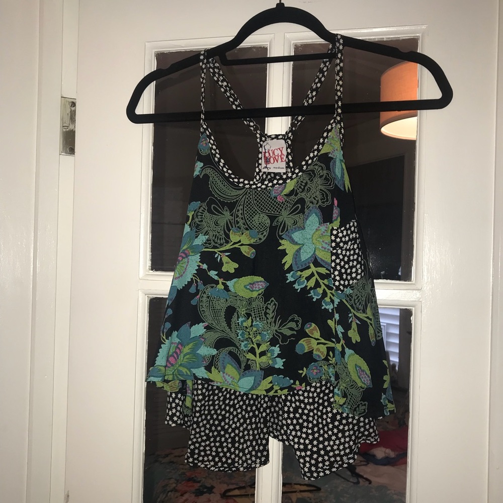 Lucky Love floral crop top tank